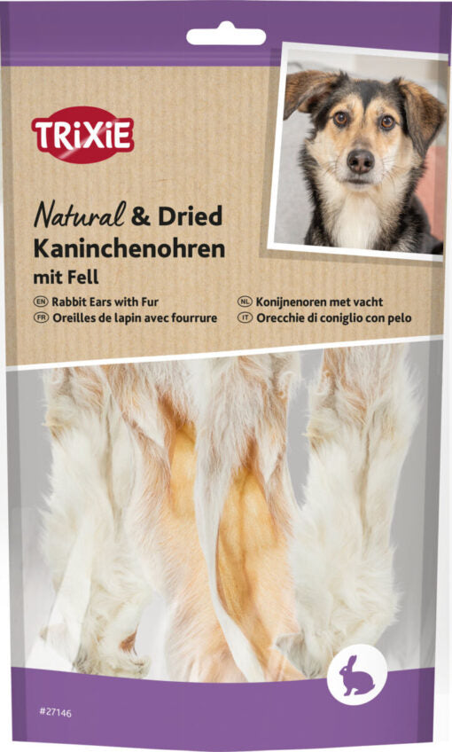 Kaninchenohren mit Fell, 100g